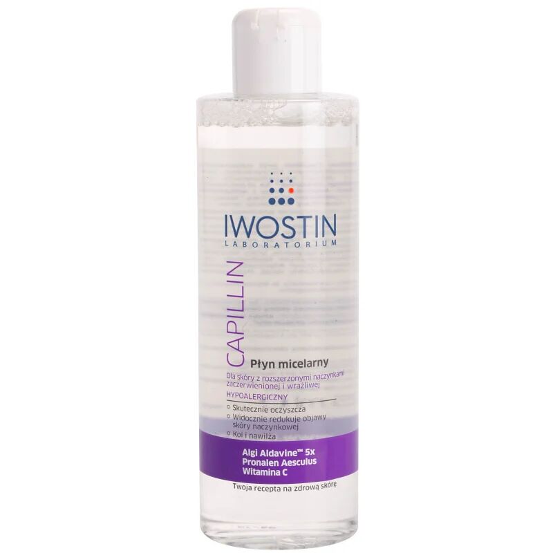 Iwostin Capillin eau micellaire nettoyante pour peaux sensibles sujettes aux rougeurs 215 ml