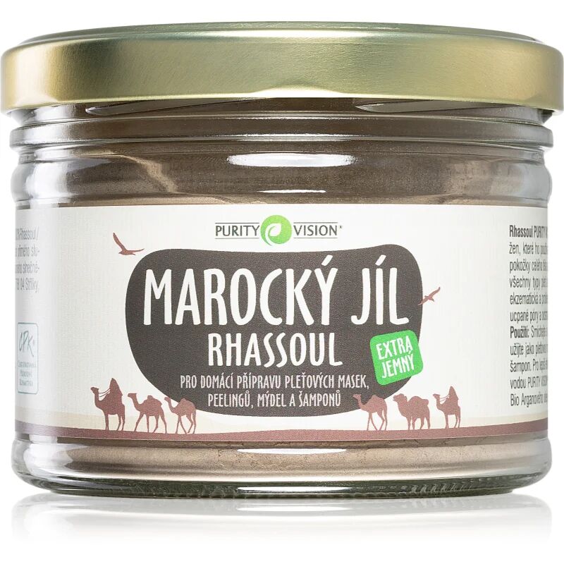 Purity Vision Rhassoul argile marocaine pour la préparation de masques visage, de gommages, de savons et de shampoings 450 g