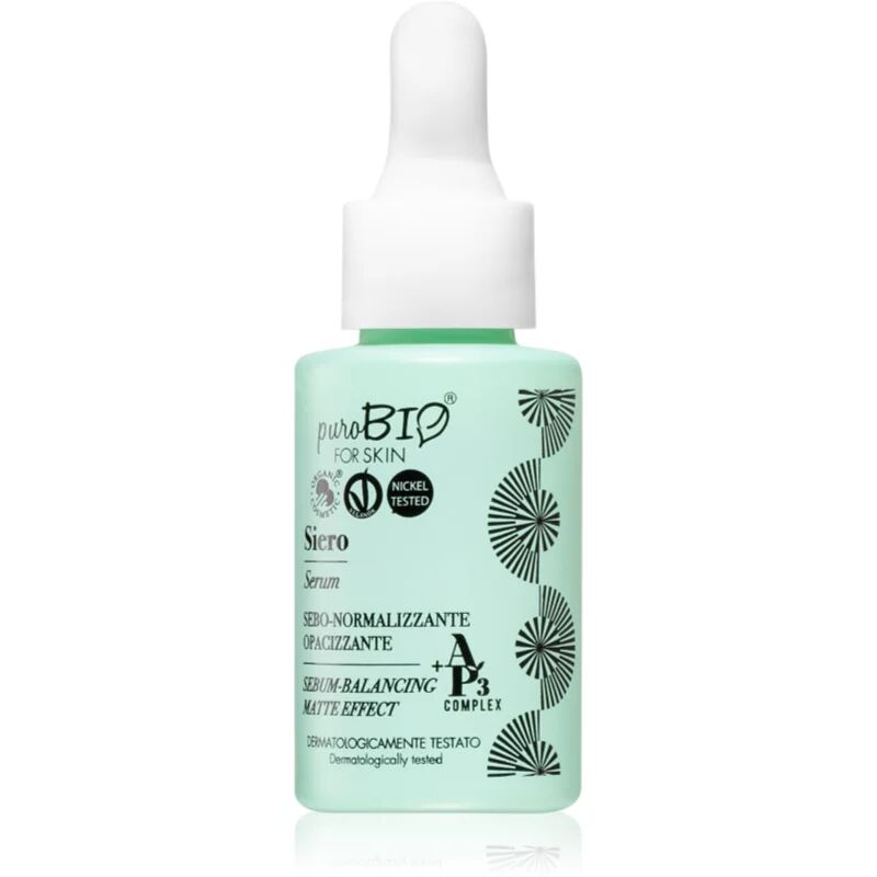 puroBIO Cosmetics Sebum-Balancing Serum sérum antioxydant anti-âge 15 ml