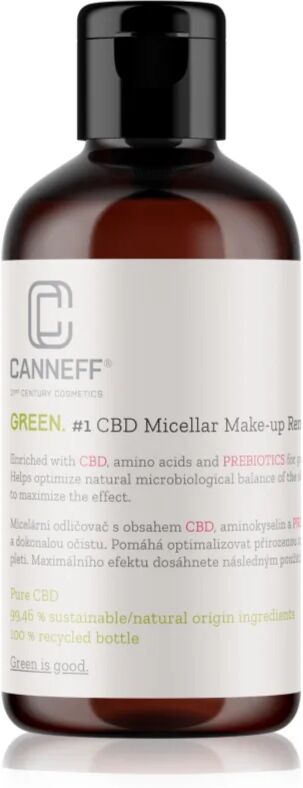 Canneff Green CBD Micellar Make-up Remover eau micellaire démaquillante et nettoyante 200 ml