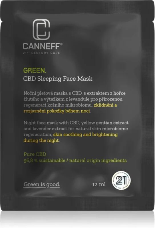 Canneff Green CBD Sleeping Face Mask masque apaisant pour la nuit 12 ml