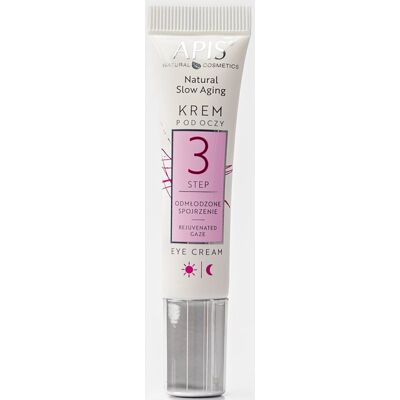 Apis Natural Cosmetics Slow Aging Step 3 - Crème pour les yeux illuminatrice et rajeunissante - Publicité Apis Natural Cosmetics Slow Aging Step 3 - Crème pour les yeux illuminatrice et rajeunissante - Publicité