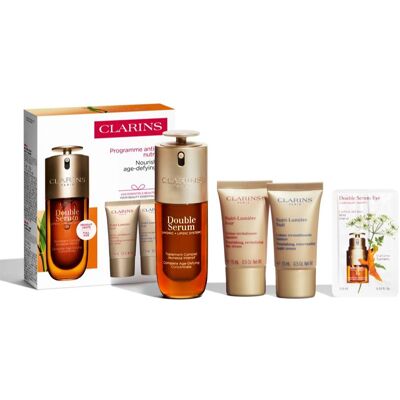 Clarins Double Serum & Nutri-Lumière Set - Collection Anti-Âge - Publicité Clarins Double Serum & Nutri-Lumière Set - Collection Anti-Âge - Publicité