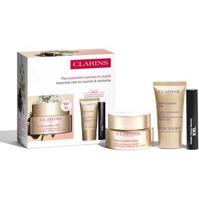 Ensemble de Soins Nutri-Lumière Clarins - Coffret Cadeau - Publicité Ensemble de Soins Nutri-Lumière Clarins - Coffret Cadeau - Publicité