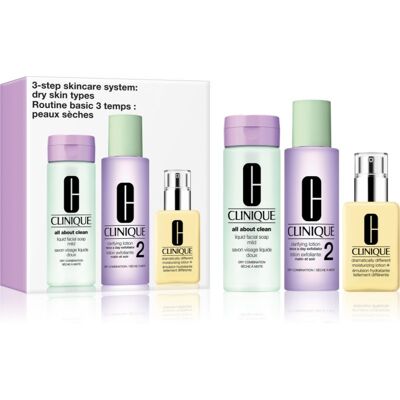 Clinique 3 Steps Skincare Systeme Dry Skin Types Coffret cadeau pour peaux sèches - Publicité Clinique 3 Steps Skincare Systeme Dry Skin Types Coffret cadeau pour peaux sèches - Publicité