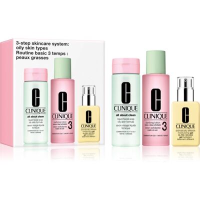 Clinique 3 Steps Skincare Systeme Oily Skin Types Coffret cadeau pour peaux grasses - Publicité Clinique 3 Steps Skincare Systeme Oily Skin Types Coffret cadeau pour peaux grasses - Publicité