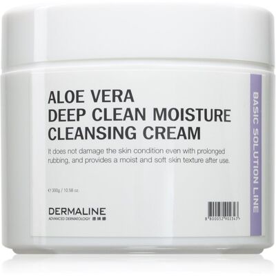 Dermaline Basic Solution Line Aloe Vera Deep Clean Moisture Cleansing Cream crème nettoyante en profondeur à l'aloe vera peaux sensibles 300 ml - Publicité Dermaline Basic Solution Line Aloe Vera Deep Clean Moisture Cleansing Cream crème nettoyante en profondeur à l'aloe vera peaux sensibles 300 ml - Publicité
