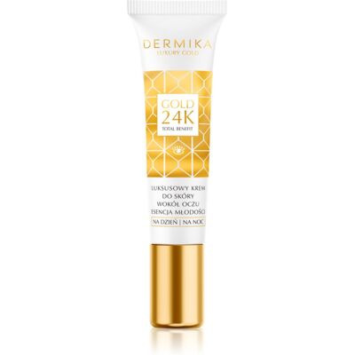 Crème pour les yeux Dermika Luxury Gold 24K - Anti-âge & Hydratante - Publicité Crème pour les yeux Dermika Luxury Gold 24K - Anti-âge & Hydratante - Publicité