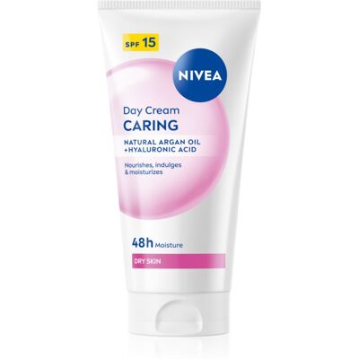 NIVEA Caring crème de jour nourrissante pour peaux sèches SPF 15 50 ml - Publicité NIVEA Caring crème de jour nourrissante pour peaux sèches SPF 15 50 ml - Publicité