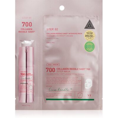 VT Cosmetics Collagen Reedle Shot 700 2-Step Mask masque liftant et fortifiant pour le traitement de la peau en deux étapes 28.5 g - Publicité VT Cosmetics Collagen Reedle Shot 700 2-Step Mask masque liftant et fortifiant pour le traitement de la peau en deux étapes 28.5 g - Publicité
