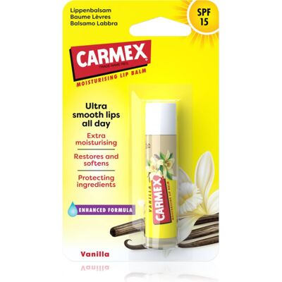 Carmex Vanille Baume à lèvres hydratant SPF 15 - Publicité Carmex Vanille Baume à lèvres hydratant SPF 15 - Publicité