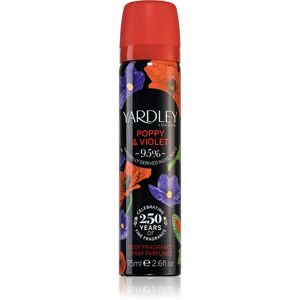 Yardley Poppy & Violet spray corporel parfumé pour femme 75 ml