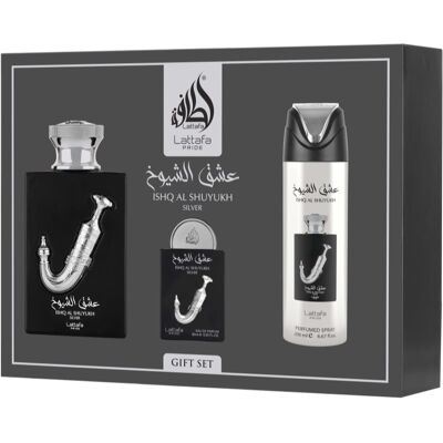 Lattafa Pride Ishq Al Shuyukh Silver Coffret cadeau mixte 1 pcs - Publicité Lattafa Pride Ishq Al Shuyukh Silver Coffret cadeau mixte 1 pcs - Publicité