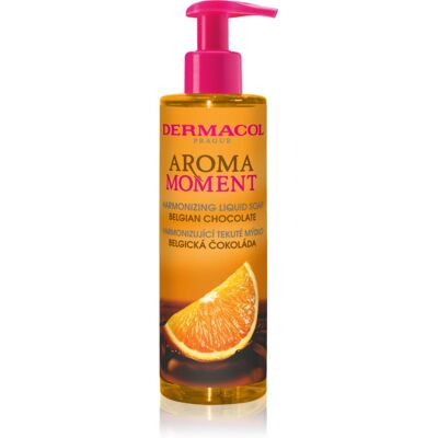 Savon liquide au chocolat belge à l'orange de Dermacol - 250ml - Publicité Savon liquide au chocolat belge à l'orange de Dermacol - 250ml - Publicité