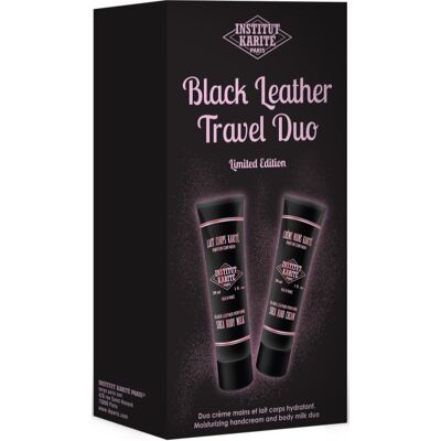 Institut Karité Paris Black Leather Travel Duo - Coffret voyage pour mains et corps - Publicité Institut Karité Paris Black Leather Travel Duo - Coffret voyage pour mains et corps - Publicité