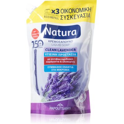 Savon liquide Natura Clean Lavande de PAPOUTSANIS - 750ml - Publicité Savon liquide Natura Clean Lavande de PAPOUTSANIS - 750ml - Publicité