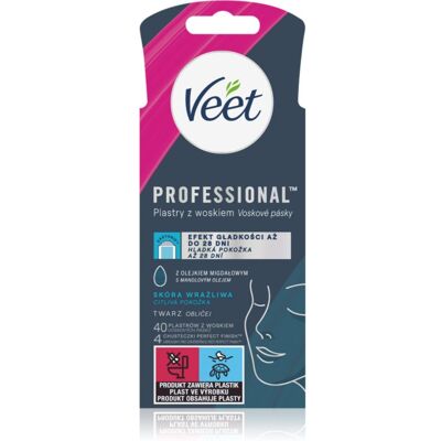 Veet - Bandes de cire professionnelles pour visage peau sensible - 40 pcs - Publicité Veet - Bandes de cire professionnelles pour visage peau sensible - 40 pcs - Publicité