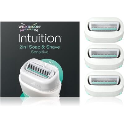 Wilkinson Sword Intuition 2in1 Soap & Shave Sensitive lames de rechange 3 pcs - Publicité Wilkinson Sword Intuition 2in1 Soap & Shave Sensitive lames de rechange 3 pcs - Publicité