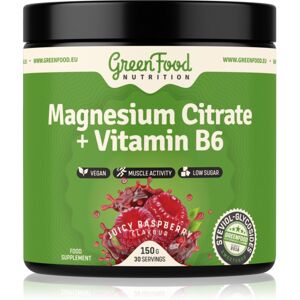 GreenFood Nutrition Magnesium Citrate + Vitamin B6 poudre pour favoriser