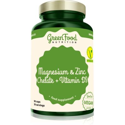 GreenFood Nutrition Magnésium et Zinc Chélate + Vitamine D3 - Compléments - Publicité GreenFood Nutrition Magnésium et Zinc Chélate + Vitamine D3 - Compléments - Publicité