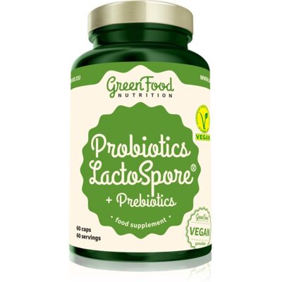 GreenFood Nutrition Probiotiques LactoSpore + Prébiotiques - Compléments probiotiques - Publicité GreenFood Nutrition Probiotiques LactoSpore + Prébiotiques - Compléments probiotiques - Publicité