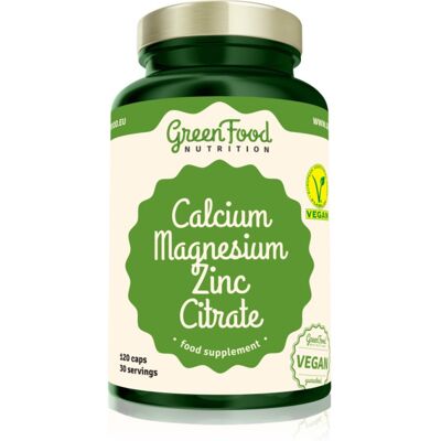 GreenFood Nutrition Calcium & Magnesium & Zinc Citrate capsules pour favoriser la bonne santé des os, des articulations et des dents 130 g - Publicité GreenFood Nutrition Calcium & Magnesium & Zinc Citrate capsules pour favoriser la bonne santé des os, des articulations et des dents 130 g - Publicité