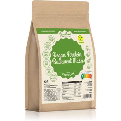 GreenFood Nutrition Vegan Protein Buckwheat Mash bouillie de sarrasin avec protéines saveur Chocolate 500 g - Publicité GreenFood Nutrition Vegan Protein Buckwheat Mash bouillie de sarrasin avec protéines saveur Chocolate 500 g - Publicité