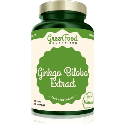 GreenFood Nutrition Ginkgo Biloba Extract capsules pour favoriser la santé physique et psychique 84 g - Publicité GreenFood Nutrition Ginkgo Biloba Extract capsules pour favoriser la santé physique et psychique 84 g - Publicité
