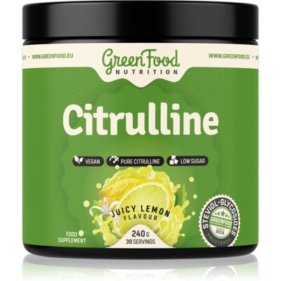 GreenFood Nutrition Citrulline - Citron Juteux - 240g - Complément Alimentaire - Publicité GreenFood Nutrition Citrulline - Citron Juteux - 240g - Complément Alimentaire - Publicité