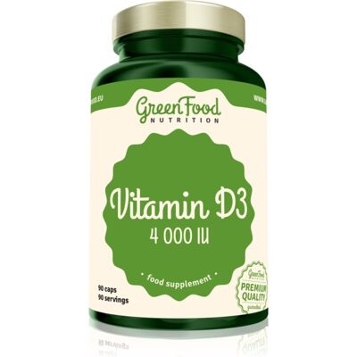 GreenFood Nutrition Vitamin D3 4000IU capsules à la vitamine E 110 g - Publicité GreenFood Nutrition Vitamin D3 4000IU capsules à la vitamine E 110 g - Publicité