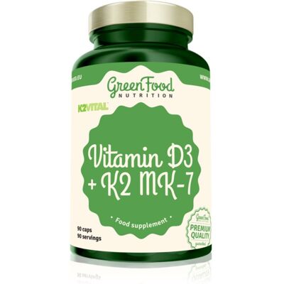 GreenFood Nutrition Vitamin D3 + K2 MK-7 capsules pour soutenir l’immunité, les os et l’activité musculaire 90 cps - Publicité GreenFood Nutrition Vitamin D3 + K2 MK-7 capsules pour soutenir l’immunité, les os et l’activité musculaire 90 cps - Publicité