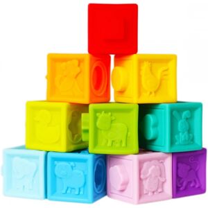 Bam-Bam Rubber Blocks cubes sensoriels souples 6m+ Animals 10 pcs