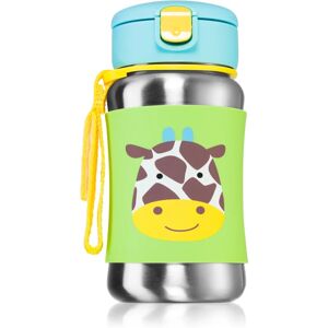 Skip Hop Zoo Straw Bottle gourde en inox avec paille Giraffe 12 m+ 350 ml