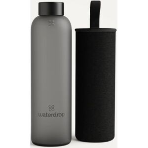 Waterdrop Glass Frosted bouteille d'eau en verre coloration Black 1000 ml