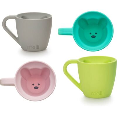 Melii Silicone Bear Mug tasse Pink & Purple 2x145 ml - Publicité Melii Silicone Bear Mug tasse Pink & Purple 2x145 ml - Publicité