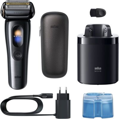 Braun NEVO 15010C rasoir électrique avec station de nettoyage et de charge 1 pcs - Publicité Braun NEVO 15010C rasoir électrique avec station de nettoyage et de charge 1 pcs - Publicité