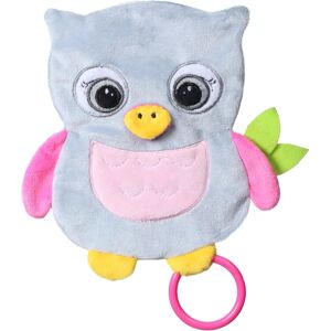 BabyOno Have Fun Cuddly Toy for Babies peluche douce avec anneau de dentition Owl Celeste 1 pcs
