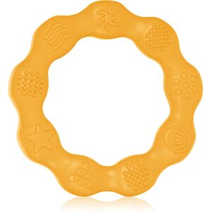 BabyOno Be Active Silicone Teether Ring jouet de dentition Yellow 1 pcs