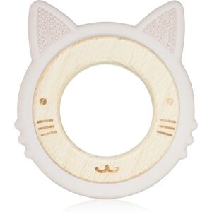 BabyOno Wooden & Silicone Teether jouet de dentition Kitten 1 pcs