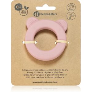 Petite&Mars; Beary jouet de dentition avec hochet Dusty Rose 0 m+ 1 pcs