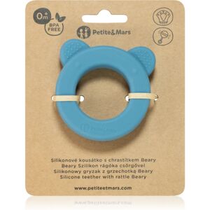 Petite&Mars; Beary jouet de dentition avec hochet Petrol Blue 0 m+ 1 pcs