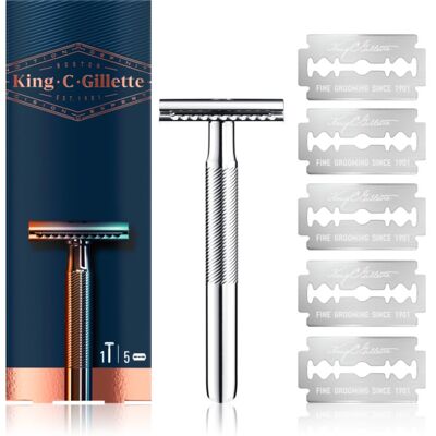 Gillette King C. Double Edge rasoir + lames de rechange 5 pcs - Publicité Gillette King C. Double Edge rasoir + lames de rechange 5 pcs - Publicité