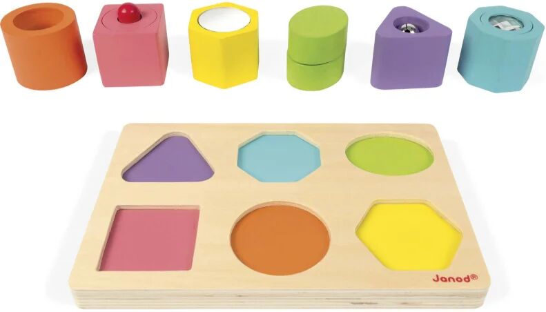 Janod Wood Shapes and Sound jeu de formes 12 m+ 6 pcs