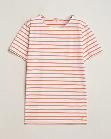 Armor-lux Hoëdic Boatneck Héritage Stripe T-shirt Milk/Coral