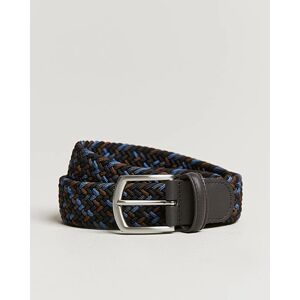 Anderson's Stretch Woven 3,5 cm Belt Navy/Brown