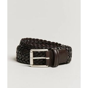 Anderson's Woven Leather 3,5 cm Belt Dark Brown