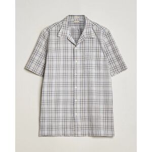 Massimo Alba Venice Macro Check Bowling Shirt Blue/Beige