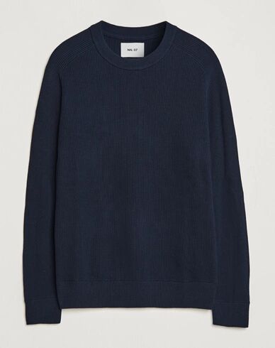 NN07 Kevin Cotton Knitted Sweater Navy Blue