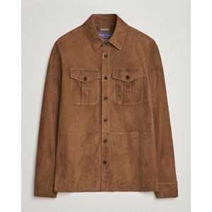 Ralph Lauren Purple Label Suede Shirt Jacket Dark Brown