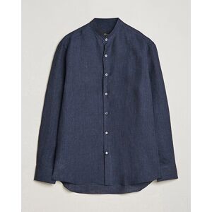 Brioni Linen Guru Collar Shirt Navy